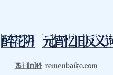 醉花阴·元宵忆旧反义词是什么意思的图片